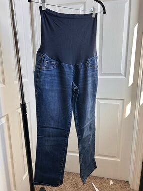 Indigo blue straight leg maternity jeans